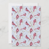 Blauwe Moderne Kerst Kardinaalvogel Baby Shower Kaart (Achterkant)