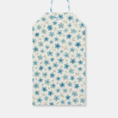 Blauwe moderne kleine bloemen cadeaulabel (Achterkant)