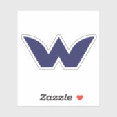 Blauwe moderne letter W monogram Sticker (Vel)