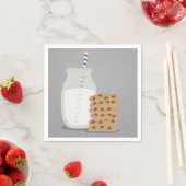 Blauwe moderne melk en Borden van koekjespapier Servet (Insitu)