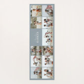 Blauwe moderne minimale elegante multi fotocollage yogamat (Achterkant)