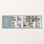 Blauwe moderne minimale elegante multi fotocollage yogamat (Voorkant (horizontaal))