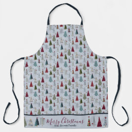 Blauwe moderne minimalistische kerstboom schort