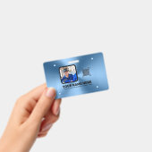 Blauwe moderne minimalistische professionele foto  badge (Handheld)