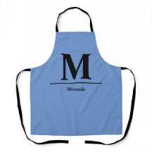 Blauwe moderne monogram, gepersonaliseerd
