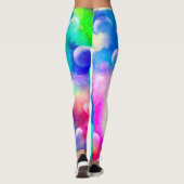Blauwe, moderne, prachtige bubbels abstracte water leggings (Achterkant)