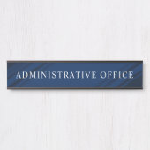    Blauwe moderne professionele plaat Admin-kantoo Deurbordje (Voorkant)