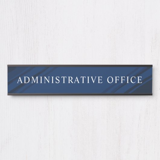 Blauwe moderne professionele plaat Admin-kantoo Deurbordje (Voorkant)