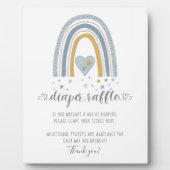 Blauwe moderne regenbooghartsterren luierriemen fotoplaat (Voorkant)