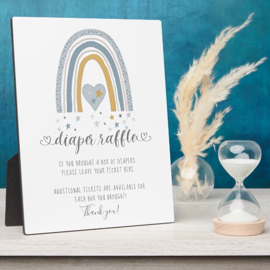 Blauwe moderne regenbooghartsterren luierriemen fotoplaat (Zijkant)