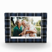 Blauwe moderne rustige tartan foto van de controle (Voorkant)