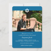 Blauwe moderne sterren van David Bar Mitzvah foto Kaart (Voorkant)
