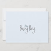 Blauwe moderne tuin babyshower uitnodiging (Achterkant)