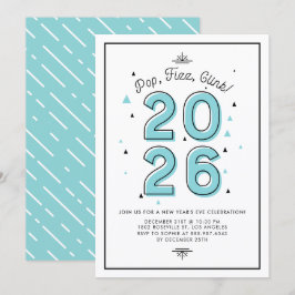 Blauwe moderne Typografie 2022 Nieuwjaarsfeest Kaart