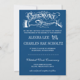 Blauwe moderne typografie uitnodiging of elke kleu