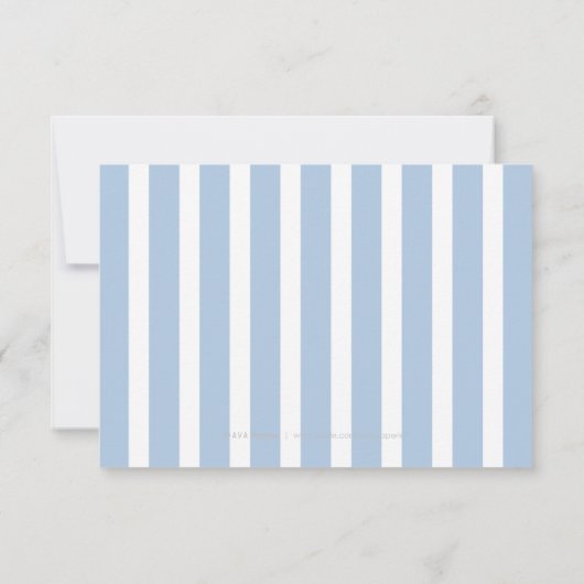 Blauwe moderne waterverf nautische strand bruiloft RSVP kaartje (Achterkant)