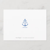 Blauwe moderne waterverf strand bruiloft accommoda informatiekaartje (Achterkant)