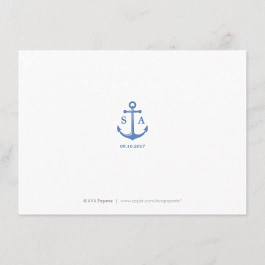 Blauwe moderne waterverf strand bruiloft accommoda informatiekaartje (Achterkant)