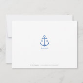 Blauwe moderne waterverf strand bruiloft receptie kaart (Achterkant)