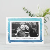 Blauwe moderne Waterverf Twee kerstdagen Feestdagenkaart (Staand voorkant)