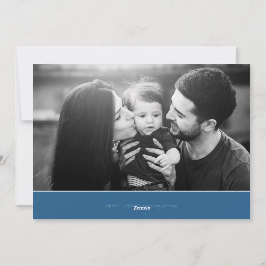 Blauwe moderne Waterverf Twee kerstdagen Feestdagenkaart (Achterkant)