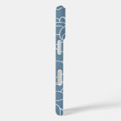 Blauwe Moderne Waterverf Wildbloem Naam Monogram Case-Mate iPhone Case (Achterkant / Rechts)