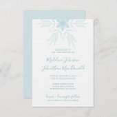 blauwe moderne WINTER WONDERLAND bruiloft Kaart (Voorkant / Achterkant)