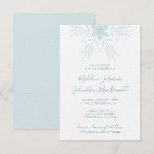 blauwe moderne WINTER WONDERLAND bruiloft Kaart