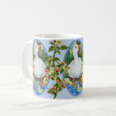 Blauwe Moeder Duck & Ducklings Spring Apple Blosso Koffiemok (Voorkant links)