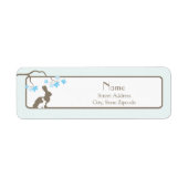 Blauwe Moeder en Baby Bunny Adreslabel Etiket (Voorkant)