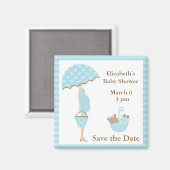 Blauwe moeder om met paraplu te zijn magneet (Voorkant / Achterkant)