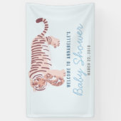 Blauwe Moeder Tijger & Cub Baby shower Banner (Verticaal)