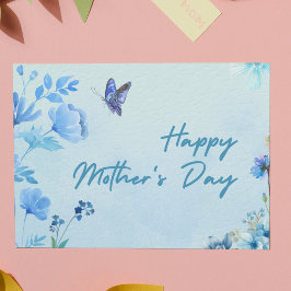 Blauwe Moederdag Briefkaart
