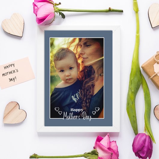 Blauwe moederdag foto Feestdagen Kaart