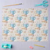 Blauwe mok & gemberkoek patroon tissuepapier (Craft)
