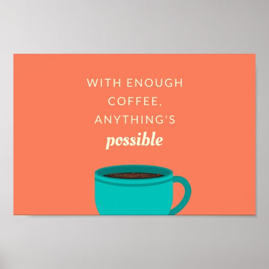 Blauwe Mok Koffieofferte Poster (Voorkant)