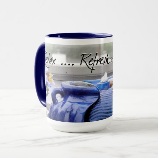 Blauwe Mok Oasis #001 (Voorkant links)