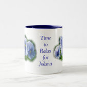 Blauwe Mok-pas en personaliseer Tweekleurige Koffiemok (Center)