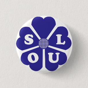 Blauwe molen van sol ronde button 3,2 cm