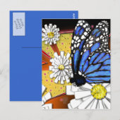 blauwe monarch briefkaart (Voorkant / Achterkant)