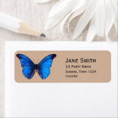 Blauwe Monarch vlinder stijlvol Etiket (Insitu)