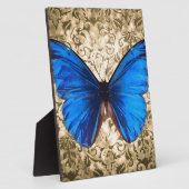 Blauwe monboogvlinderdarm  kunst fotoplaat (Zijkant)