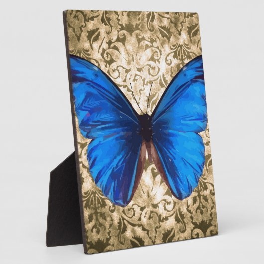 Blauwe monboogvlinderdarm  kunst fotoplaat (Zijkant)
