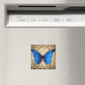 Blauwe monboogvlinderdarm  kunst magneet (Insitu (Vaatwasser))