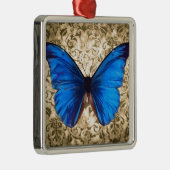 Blauwe monboogvlinderdarm  kunst metalen ornament (Rechts)