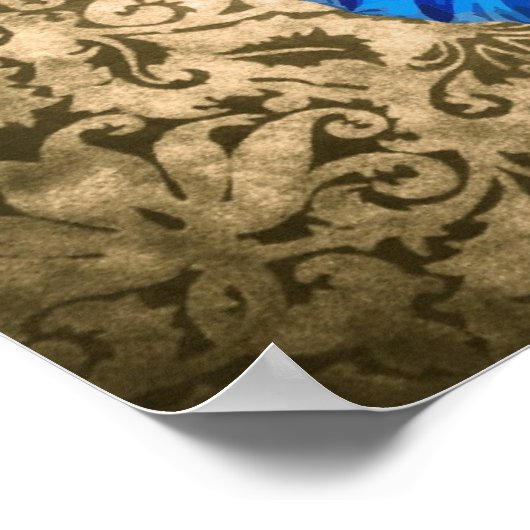 Blauwe monboogvlinderdarm  kunst poster (Hoek)