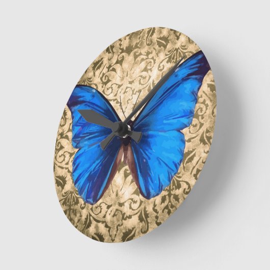 Blauwe monboogvlinderdarm  kunst ronde klok (Hoek)