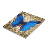 Blauwe monboogvlinderdarm  kunst tegeltje (Zijkant)