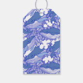 Blauwe monochromatische bultrug cadeaulabel (Voorkant)