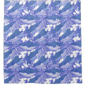 Blauwe monochromatische bultrug douchegordijn (Voorkant)